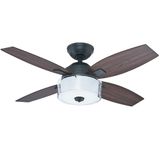 Hunter Fan Central Park Yıpranmış Çelik 107 cm Aydınlatmalı Uzaktan Kumandalı Tavan Vantilatörü