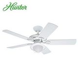 Hunter Fan Maribel Beyaz - 132 Cm. Aydınlatmalı Tavan Vantilatörü - Nemli Dış Mekanlar İçindir