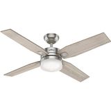Hunter Fan Mercado Fırçalanmış Nikel 127 cm Gümüş Aydınlatmalı Tavan Vantilatörü