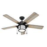 Hunter Fan Santorini Doğal Demir Bronz 132 cm Aydınlatmalı Tavan Vantilatörü
