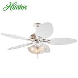 Hunter Fan Savoy Beyaz 137 cm Aydınlatmalı Beyaz Plastik Kanatlı Tavan Vantilatörü