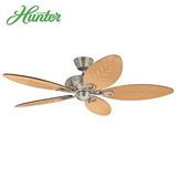 Hunter Fan Savoy Fırçalanmış Nikel 137 cm Plastik Yaprak Desen Kanatlı Tavan Vantilatörü