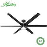 HUNTER FAN Solaria Dc Motor 182 cm . Mat Siyah Aydınlatmalı ve Uzaktan Kumandalı Dış Mekan Tavan Vantilatörü