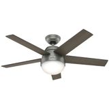 Hunter Fan Stile Mat Gümüş 117 cm Aydınlatmalı Uzaktan Kumandalı Tavan Vantilatörü