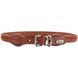 HUNTER Köpek tasması Round & Soft Canadian UP, Renk: Konyak, yumuşak, esnek deri, klasik, kürk koruyucu, yuvarlak dikişli, sürdürülebilir, Almanya'da üretilmiştir, Beden: 55