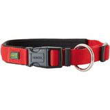 HUNTER NEOPREN Vario Plus köpek tasması, renk: kırmızı/siyah, dayanıklı naylon, yumuşak neopren dolgu, kademesiz ayarlanabilir, gerginlik azaltıcı, bakımı kolay, rahat, boyut: S-M/2,0