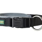 HUNTER NEOPREN Vario Plus köpek tasması, renk: siyah/gri, dayanıklı naylon, yumuşak neopren dolgu, kademesiz ayarlanabilir, gerginlik azaltıcı, bakımı kolay, rahat, Boyut: L/2,5