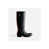 Hunter Originals Wellington Tri Colour Logo Kadın Siyah Uzun Bot Siyah Uzun Bot WFT2353RMA-BLK