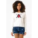 Hunter X Hunter Anime Logo Ekstra Uzunkol Sweatshirt Ekru