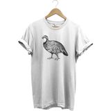 Hunting Avcılık Keklik Baskılı %100 Pamuk Regular Fit Bisiklet Yaka T-Shirt - XL - Beyaz