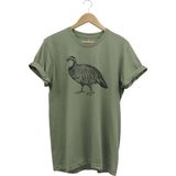 Hunting Avcılık Keklik Baskılı %100 Pamuk Regular Fit Bisiklet Yaka T-Shirt - XL - Haki