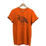 Hunting Avcılık Keklik Baskılı %100 Pamuk Regular Fit Bisiklet Yaka T-Shirt - XL - Turuncu