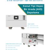 Huntkey Güneş Enerjisi Depolama Sistemi 5kw Inverter + 10KWH Batarya - Beyaz