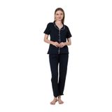Huq Moda Kısa Kol Pamuklu Pijama Takımı, S, 7575, siyah-pembe, kadın