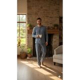 Huq Moda Siyah Uzun Kollu Pijama Takımı, erkekuzunkol