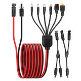 HUQUZN Güneş Paneli Uzatma Kablosu Kiti, 16AWG 1 ila 6 Bölücü Güneş Kablosu ve 14AWG Y-Şube Paralel Güneş Konnektörü XT60'a Anderson DC7909 DC6530 DC5521 DC35135 Taşınabilir Güç İstasyonu Kamp için