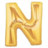 Huramarketing N Harf Altın Renk 40 inç Folyo Balon