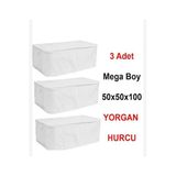 Hurç 3 Adet Çeyizlik Büyük Boy Yorgan Döşek Battaniye Yastık Hurcu 100 X 50 X 45 Cm