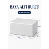 Hurç Seti Fermuarlı Çizgili Baza Altı Hurcu Yorgan Battaniye Kıyafet Saklama Organizeri 1 Adet