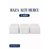 Hurç Seti Fermuarlı Çizgili Baza Altı Hurcu Yorgan Battaniye Kıyafet Saklama Organizeri 3'Lü