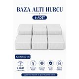 Hurç Seti Fermuarlı Çizgili Baza Altı Hurcu Yorgan Battaniye Kıyafet Saklama Organizeri 6'Lı