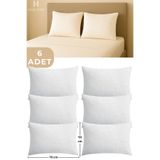 HURCEVİM 6'lı Antibakteriyel Kapitoneli Fermuarlı Yastık Koruyucu Alez Seti- 50x70 cm - Hijyenik Kılıf Seti