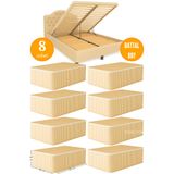HURCEVİM 8 Adet - Altınyaldız Çizgili Büyük Boy Baza Altı & Çekyat Tipi Hurç 65x45x22 cm – Ekstra Gramajlı
