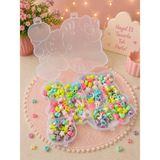 Hureggo Kendin Yap (Dıy) Bölmeli Hello Kitty Takı Yapım Seti - Harfli & Figürlü Boncuklar & 15X13CM