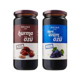 Hurma Özü, Kara Üzüm Özü - Şeker İlavesiz Soğuk Sıkım (640 Gr, Hurma Özü&Kara Üzüm Özü)