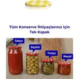 Hürpa Tedarik Kavanoz Kapağı Sarı Ekose Renk 82MM Çap 20 Adet