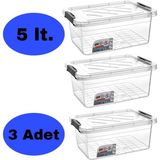 Hürpa Tedarik Kilitli Saklama Kabı 3'lü Set - 5 lt
