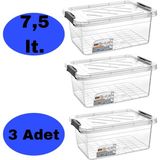 Hürpa Tedarik Kilitli Saklama Kabı 3'lü Set - 7,5 lt