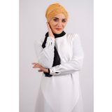 Hürrem Bone 1456_03 Gold Sandy Kumaş Taşlı Pratik Hazır Geçmeli Tesettür Bone