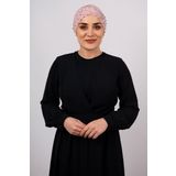 Hürrem Bone 1456_06 Pudra Sandy Kumaş Taşlı Pratik Hazır Geçmeli Tesettür Bone