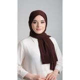 Hürrem Bone 1817_14 Kahverengi Sandy Kumaş Sade Pratik Hazır Geçmeli Eşarp