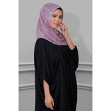 Hürrem Bone 1818D2-18 Gül Kurusu Kesik Elyaf Piliseli Çizgili Desenli Geçmeli Eşarp