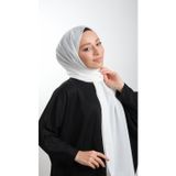 Hürrem Bone 202103_40 Krem Medine İpeği Sade Düz Klasik Şal
