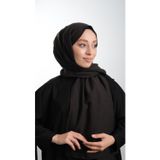 Hürrem Bone 202105_01 Siyah Pamuk Caz Sade Düz Klasik Şal