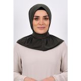 Hürrem Bone 2101-09 Haki Sandy Arkadan Çıtçıtlı Geçmeli Eşarp