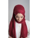 Hürrem Bone 2103_16 Bordo Viskon Kumaş Üç Bantlı Arkadan Bağlamalı Şal