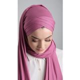 Hürrem Bone 2103_18 Gül Kurusu Viskon Kumaş Üç Bantlı Arkadan Bağlamalı Şal