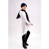 Hürrem Bone 2104_02 Lacivert Viskon Kumaş Şapkalı Aksesuarlı Pratik Hazır Geçmeli Tesettür Bone