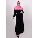 Hürrem Bone 2105-04 Pembe Viskon Çıtçıtlı Dantelli Geçmeli Eşarp