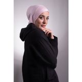 Hürrem Bone 2106_06 Pudra Viskon Kumaş Hijab Spor Pratik Hazır Geçmeli Bone