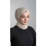 Hürrem Bone 2108_12 Bej Viskon Kumaş Penye Şal Pratik Hazır Geçmeli Şal