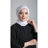 Hürrem Bone 2108_42 Beyaz Pratik Hazır Geçmeli Viskon Kumaş Penye Şal
