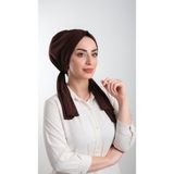Hürrem Bone 2111_14 Kahverengi Kesik Elyaf Sade Pratik Hazır Geçmeli Tesettür Bone