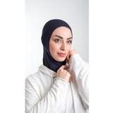 Hürrem Bone 2113_02 Lacivert Sandy Kumaş Spor Hijab Pratik Hazır Geçmeli Tesettür Bone