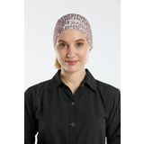 Hürrem Bone 2117_10 Vizon Sandy Kumaş Geometrik Pratik Hazır Geçmeli Tesettür Bone