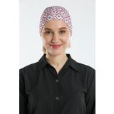 Hürrem Bone 2117_16 Bordo Sandy Kumaş Geometrik Pratik Hazır Geçmeli Tesettür Bone